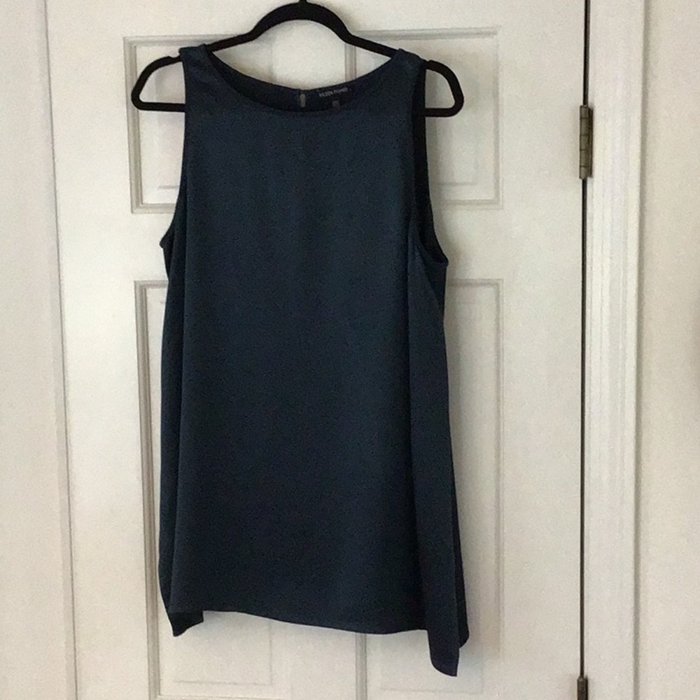 SALE Eileen Fisher Dark Blue Teal Silk Tank Top